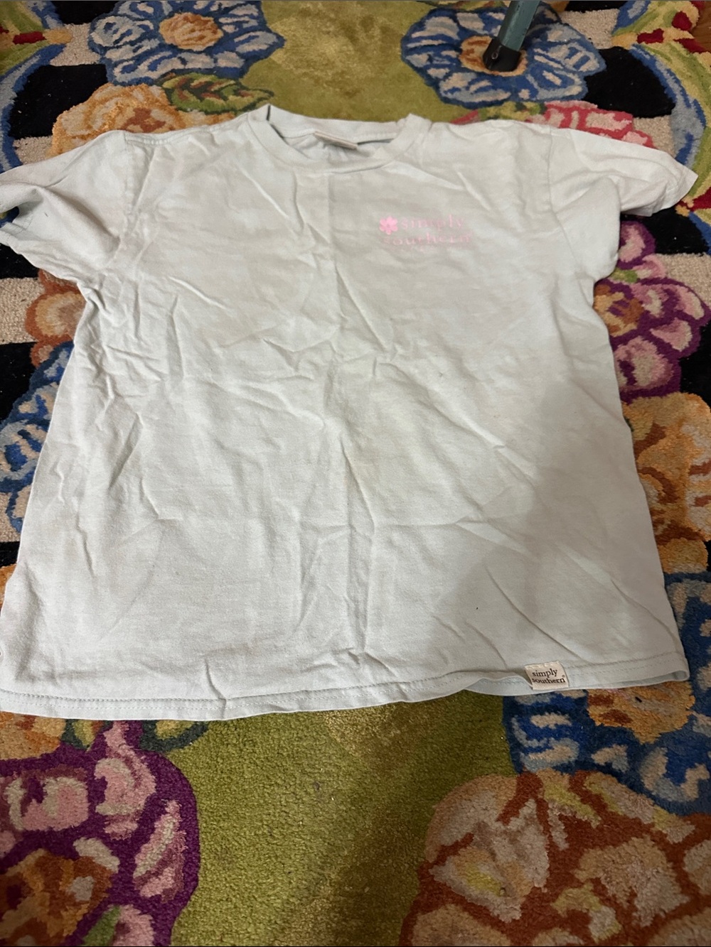 Simply Southern Light Blue Tee with Pink Logo